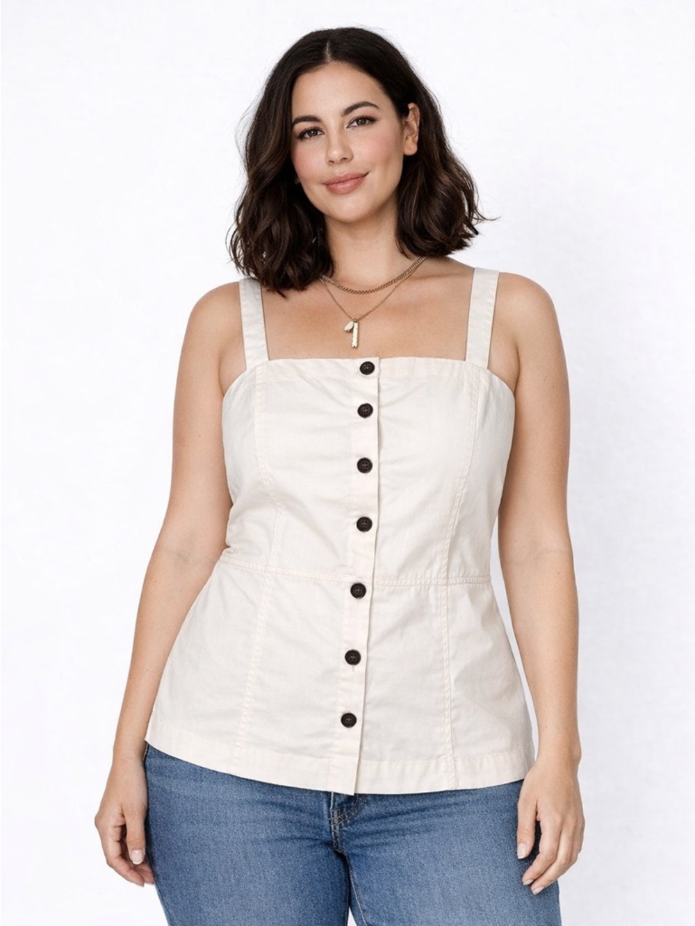 Banana Republic Cream Button-Front Top